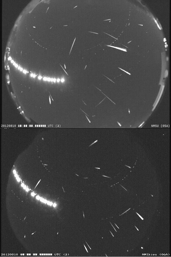 Mưa sao băng Perseid qua ống kính thiên văn tại Trung tâm vũ trụ Marshall ở Hunstville, Mỹ.