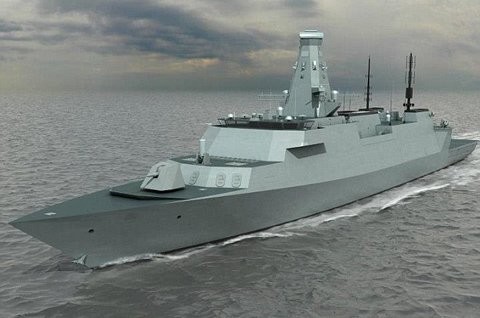 Ảnh mô hình thiết kế tàu chiến siêu hiện đại Type 26 của Hải quân Hoàn gia Anh