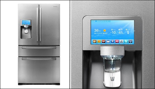 Tủ lạnh Samsung RF4289HARS : Mẫu tủ lạnh thông minh đầu tiên sử dụng bảng điều khiển chạy Android được hãng Samsung phát hành vào năm 2010. Hệ thống sở hữu màn hình cảm ứng rộng 10 inch, giao diện đẹp mắt, tích hợp kết nối không dây Wi-Fi, DLNA...