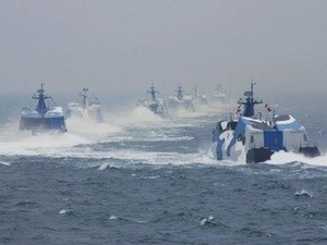 Một cuộc tập trận của Trung Quốc trên Biển Hoa Đông (Ảnh: THX)