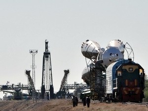 Tàu vũ trụ Nga Soyuz TMA-19 chở nhà du hành Doug Wheelock, Shannon Walker (Mỹ) và Fyodor Yurchikhin (Nga). (Ảnh: AFP/TTXVN)