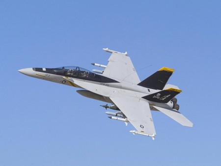 F/A-18 Hornet là máy bay tiêm kích, ném bom đóng trên tàu sân bay và là máy bay chiến đấu phổ biến nhất của Hải quân Mỹ.