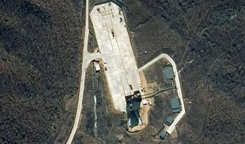 Hình ảnh bệ phóng tên lửa của Triều Tiên ở Tongchang-ri tháng 4/2012 (Ảnh tư liệu)