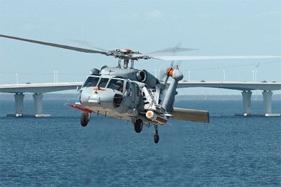 Hệ thống săn thủy lôi AN/AQS-20A trên trực thăng. Ảnh: ST.