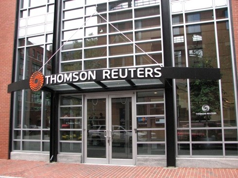 9. Thomson Reuters: Giá trị thương hiệu giảm: 11%; Giá trị hiện tại: 8,4 tỷ USD (xếp thứ 44);Công ty mẹ: Thomson Reuters; Doanh thu thay đổi trong 1 năm: 1,5%; Lĩnh vực: Dịch vụ kinh doanh.