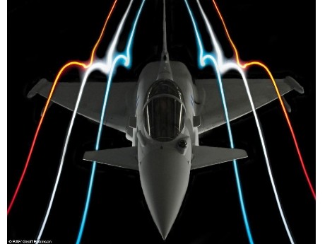 Hình ảnh có thao tác kỹ thuật số của máy bay Typhoon.