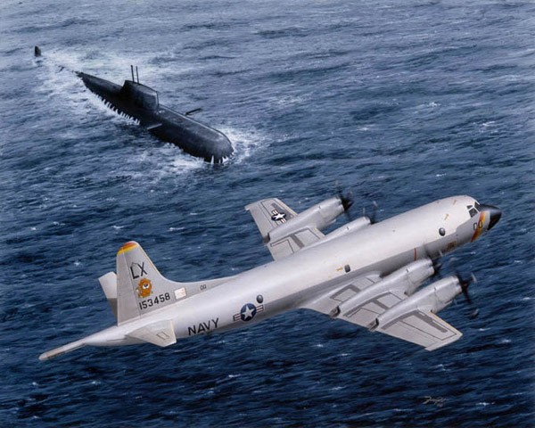 P-3C Orion cũng thường xuyên phối hợp với tàu ngầm để chống tàu ngầm địch