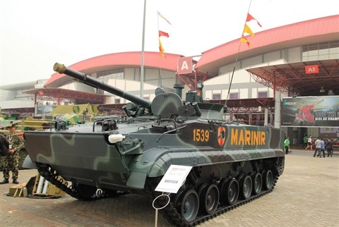 Xe chiến đấu bộ binh lưỡng cư BMP-3F do Nga sản xuất và được trang bị cho Lực lượng Thủy quân Lục chiến Indonesia.