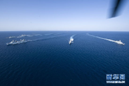 Biên đội hộ tống số 8 và số 7 của Hải quân Trung Quốc làm nhiệm vụ hộ tống tại vịnh Aden