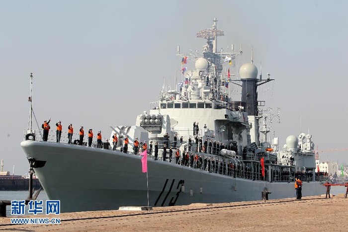 Tàu khu trục tên lửa Thanh Đảo - Hạm đội Bắc Hải lên đường đến vịnh Aden hộ tống.