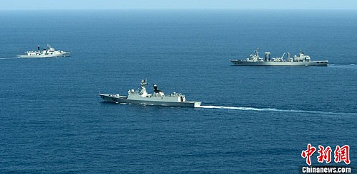 Biên đội hộ tống số 11 trên Ấn Độ Dương vào trung tuần tháng 3/2012.