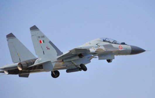 Máy bay chiến đấu Su-30MKI của Không quân Ấn Độ, do Nga chế tạo.