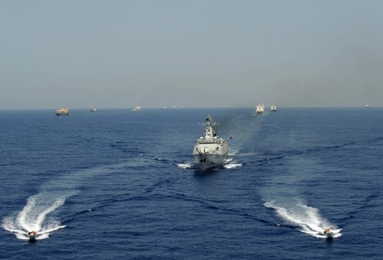 Hải quân Trung Quốc hộ tống ở vịnh Aden.