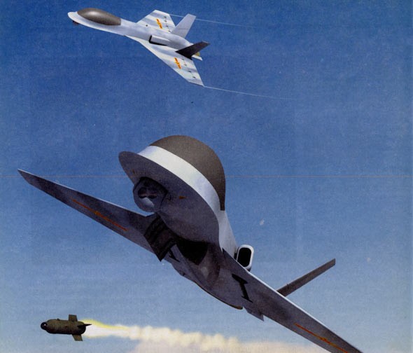 Ý tưởng máy bay chiến đấu không người lái phóng tên lửa không đối đất - Trung Quốc.