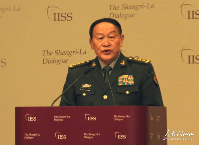 Bộ trưởng Quốc phòng Trung Quốc Lương Quang Liệt tại Shangri-La ngày 5/6/2011.