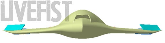 Máy bay ném bom tàng hình không người lái AURA của Ấn Độ được thiết kế phụ trợ 3D.