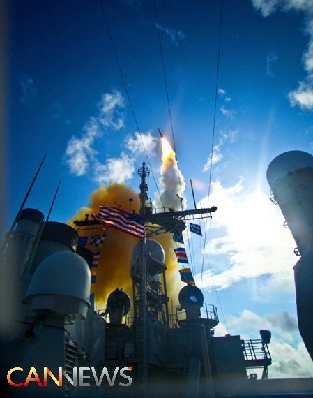 Tên lửa phòng không SM-3 phóng từ tàu Aegis của Mỹ.