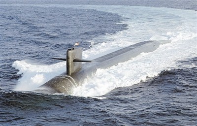 Tàu ngầm hạt nhân trang bị tên lửa đạn đạo, tiên tiến nhất trên thế giới hiện nay - tàu ngầm hạt nhân lớp Ohio của Mỹ.