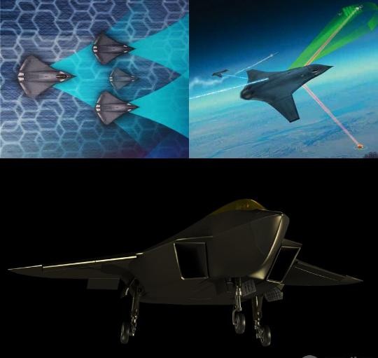 Khái niệm máy bay thế hệ thứ sáu của hãng Lockheed Martin (trên) và của hãng Boeing (dưới) Mỹ