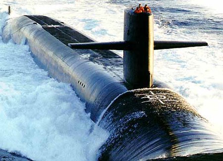 Tàu ngầm hạt nhân lớp Ohio của quân Mỹ, trang bị tên lửa đạn đạo.