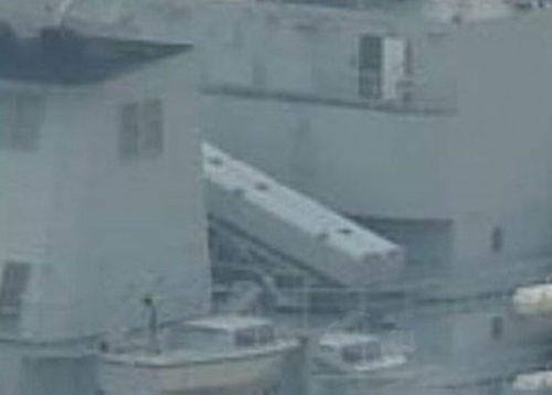 Thiết bị phóng tên lửa đạn đạo hành trình trên tàu thử nghiệm 891 của Trung Quốc (ảnh: báo Hoàn Cầu)