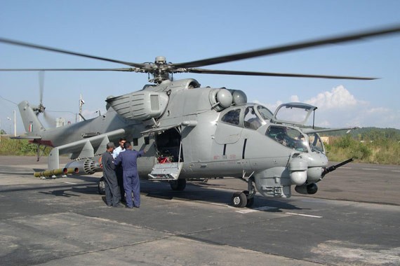 Máy bay trực thăng tấn công Mi-25 của Ấn Độ.