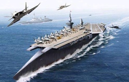 Cụm chiến đấu tàu sân bay Trung Quốc ( do dân mạng TQ tưởng tượng)