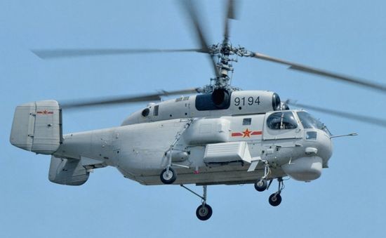 Máy bay trực thăng săn ngầm Ka-28 của Hải quân Trung Quốc, do Nga chế tạo.