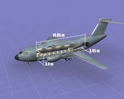 Mô hình máy bay vận tải đa năng MTA do Ấn-Nga hợp tác nghiên cứu chế tạo.