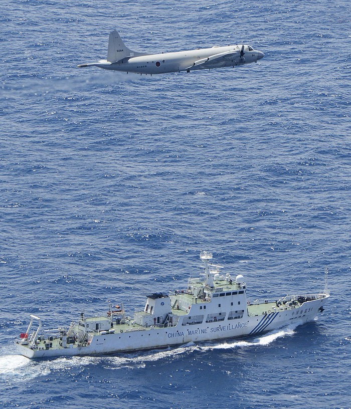 Máy bay tuần tra P-3C của Lực lượng Phòng vệ Biển Nhật Bản tiến hành tuần tra vùng biển đảo Senkaku, xua đuổi tàu hải giám TQ.