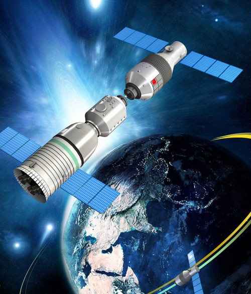 Tàu vũ trụ Thần Châu 9 mang theo con người lắp ghép tự động với trạm không gian Thiên Cung 1