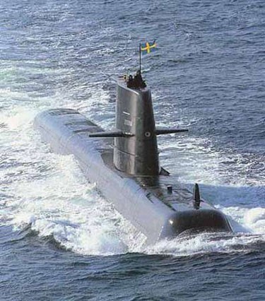 Tàu ngầm thông thường lớp Gotland do Thụy Điển chế tạo.