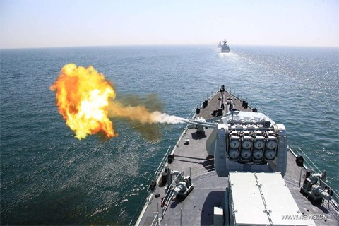 Diễn tập quân sự liên hợp trên biển Trung-Nga tháng 4/2012