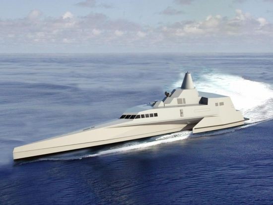 Tàu tuần tra tên lửa tàng hình tốc độ nhanh mới kiểu tam thể của Indonesia, có chiều dài là 63 m.