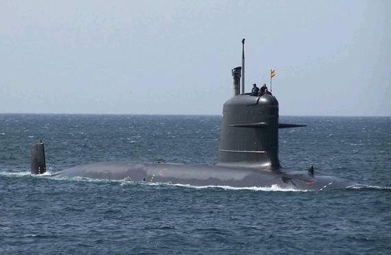 Tàu ngầm thông thường lớp Scorpene do Pháp chế tạo.