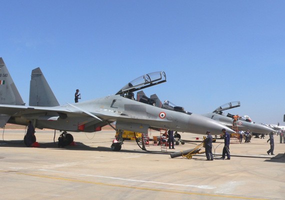 Máy bay chiến đấu Su-30MKI của Ấn Độ tại căn cứ