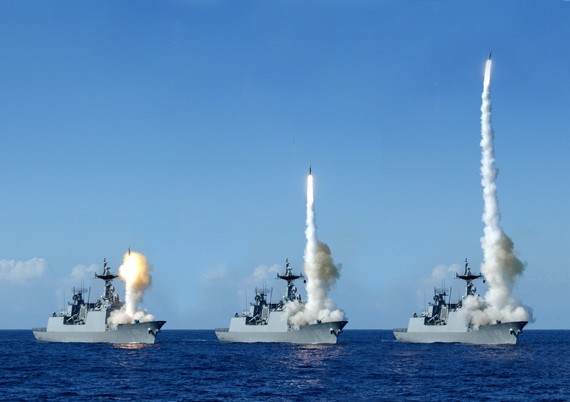 Tàu khu trục KDX2, Hải quân Hàn Quốc diễn tập phóng tên lửa phòng không (ảnh tư liệu).