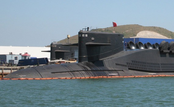Hình ảnh này được cho là tàu ngầm hạt nhân chiến lược Type 094 của Hải quân Trung Quốc.