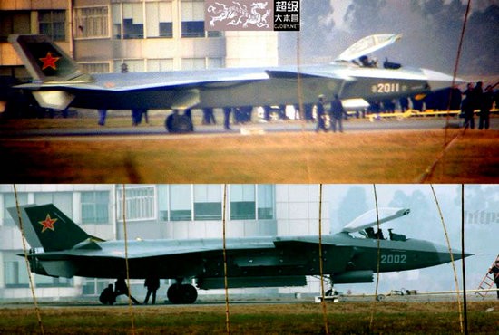 Máy bay nguyên mẫu J-20 số hiệu 2011 so sánh với máy bay thử nghiệm số hiệu 2002