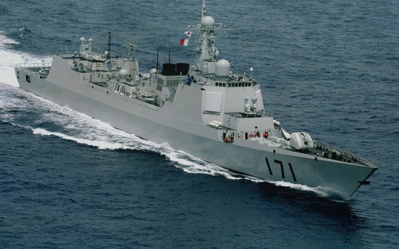 Tàu khu trục tên lửa Hải Khẩu số hiệu 171 Type 052C của Hạm đội Nam Hải, còn được dư luận Trung Quốc gọi là &quot;Aegis Trung Hoa&quot; khi được chế tạo có sự giúp sức rất lớn từ Ucraine