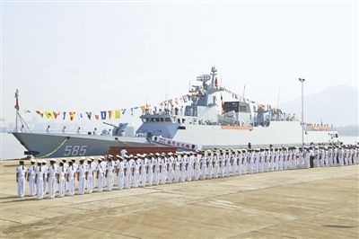 Tàu hộ vệ hạng nhẹ Bạch Sắc Type 056 Hạm đội Nam Hải, Hải quân Trung Quốc, dùng cho tác chiến ở Biển Đông, biên chế ngày 12 tháng 10 năm 2013.