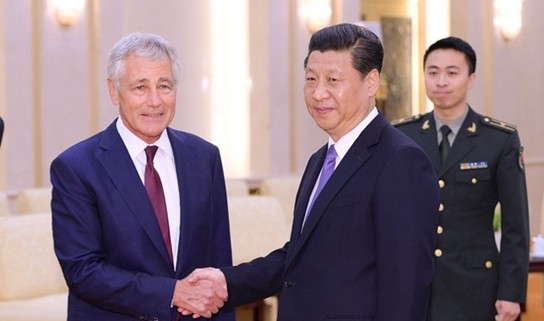 Ngày 9 tháng 4 năm 2014, Chủ tịch Trung Quốc Tập Cận Bình hội kiến với Bộ trưởng Quốc phòng Mỹ Chuck Hagel