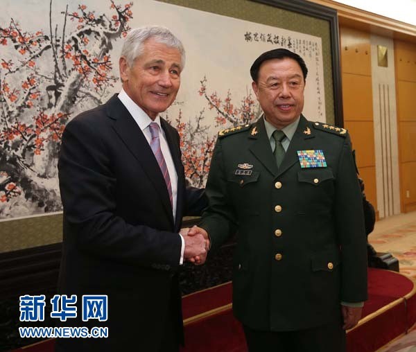 Ngày 8 tháng 4 năm 2014, tại Nhà khách Bộ Quốc phòng, Phó Chủ tịch Quân ủy Trung ương Trung Quốc Phạm Trường Long tiếp Bộ trưởng Quốc phòng Mỹ Chuck Hagel