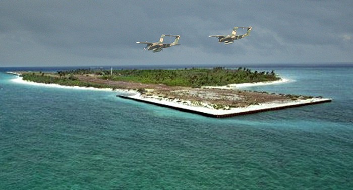 Máy bay Philppines hoạt động trên đảo ở Biển Đông (ảnh minh hoạ)