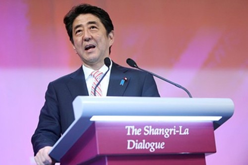 Thủ tướng Nhật Bản Shinzo Abe phát biểu dẫn đề tại Đối thoại Shangri-La tối ngày 30 tháng 5 năm 2014