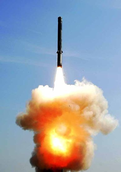 Tên lửa hành trình slêu âm BrahMos Ấn Độ (ảnh tư liệu)