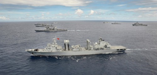 Tàu tiếp tế tổng hợp Thiên Đảo Hồ, Hạm đội Đông Hải, Hải quân Trung Quốc trong diễn tập Vành đai Thái Bình Dương 2014