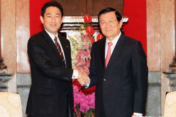 Ngày 1 tháng 8 năm 2014, Chủ tịch nước Trương Tấn Sang tiếp Ngoại trưởng Nhật Bản Fumio Kishida