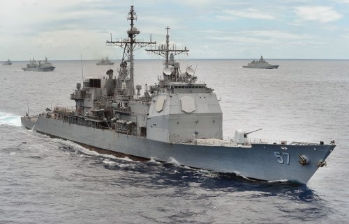 Diễn tập Vành đai Thái Bình Dương: Tàu tuần dương tên lửa CG57 Hải quân Mỹ