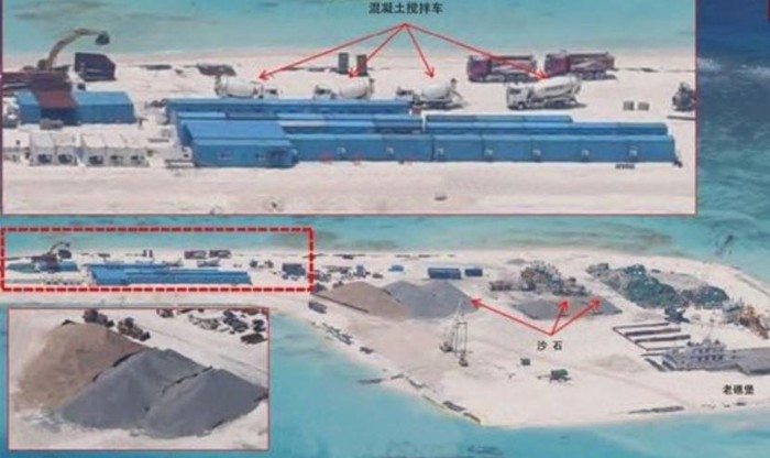 Theo dư luận Philippines và Trung Quốc, Trung Quốc đang hành động bất hợp pháp &quot;biến đá ngầm thành đảo&quot; ở quần đảo Trường Sa của Việt Nam.